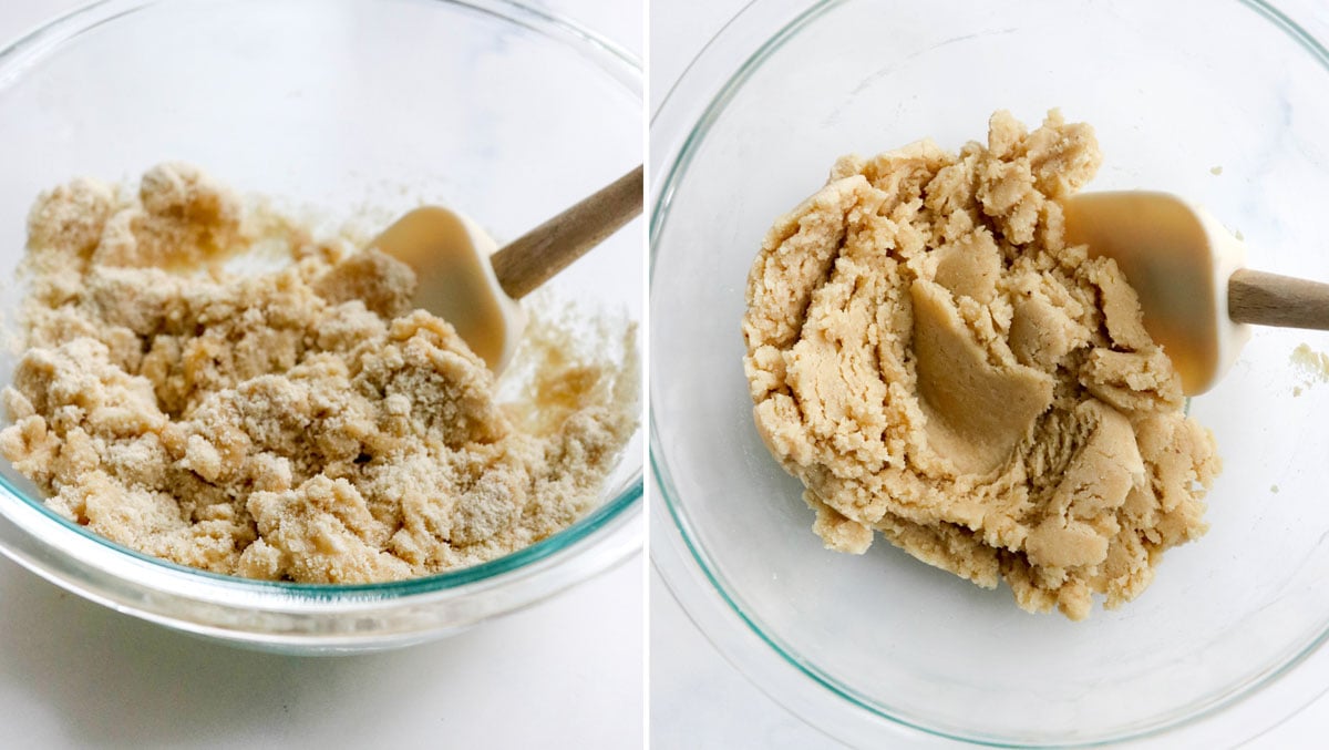 almond flour pie crust mixture in bowl