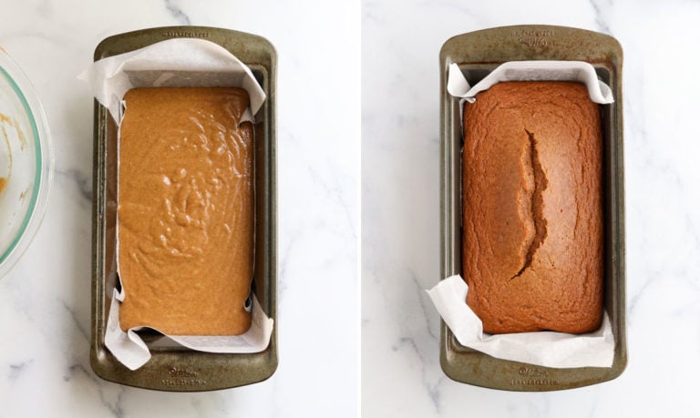 pumpkin bread baked in loaf pan