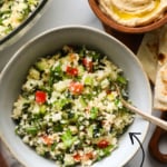 cauliflower tabbouleh labeled for pinterest.