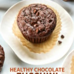 chocolate zucchini muffin pin for pinterest.