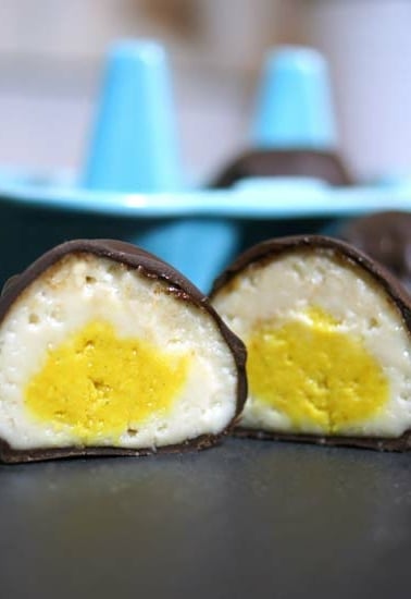 cross-section Cadbury cream eggs