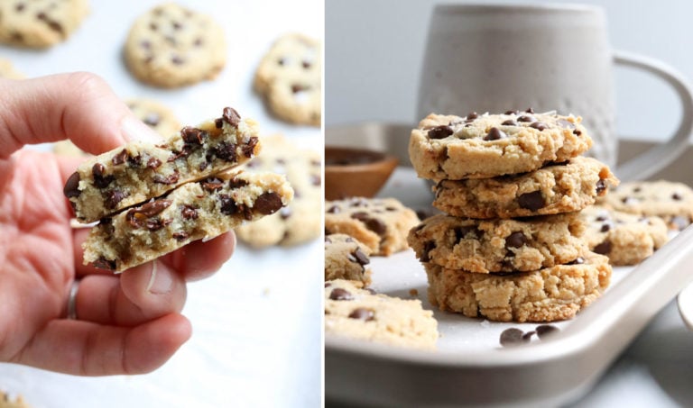 finished almond flour cookies split in half and stacked