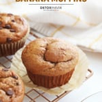 peanut butter banana muffin pin for pinterest.