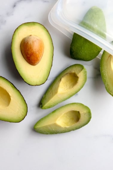 frozen avocado slices in silicone bag