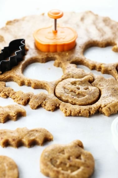 cutting out halloween peanut butter treats