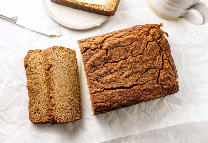 slices of coconut flour banana bread