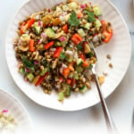 Lentil salad pin for pinterest.