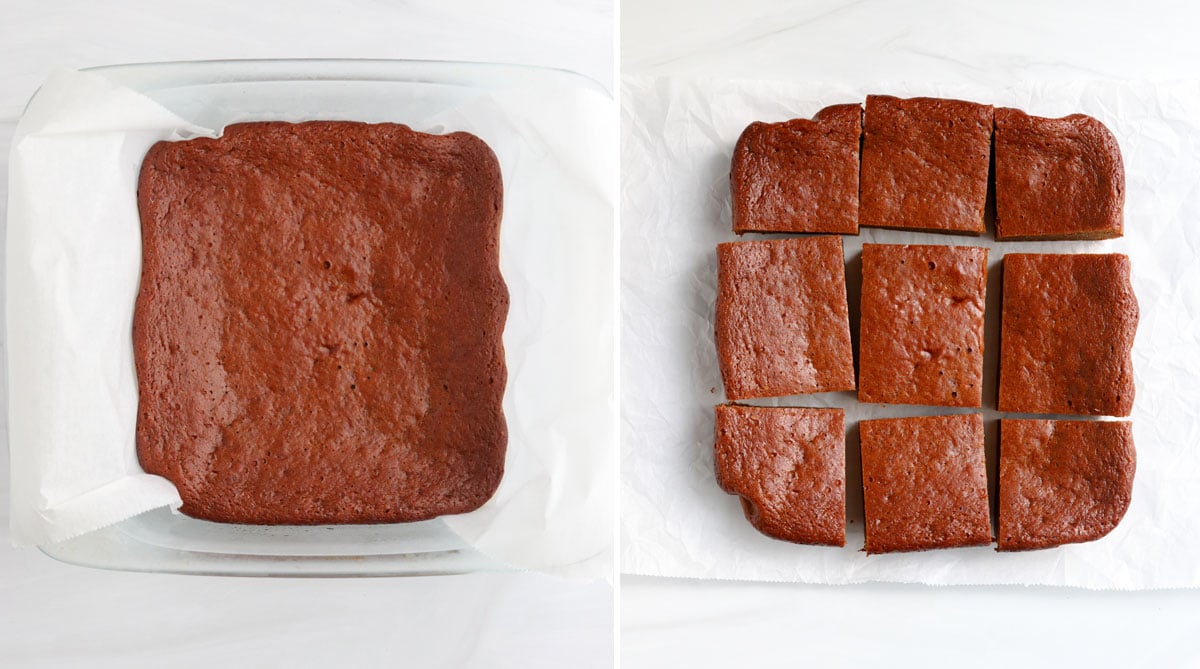 baked pumpkin bars in the pan and sliced