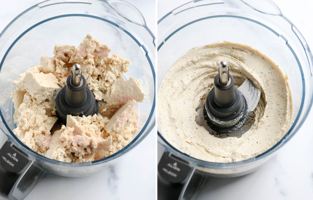 tofu processed in food processor